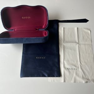 Gucci sunglasses case with pouch, and microfiber cloth